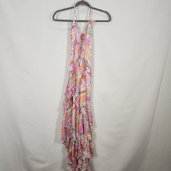 NWT Milly Women's Pink Edra Summer Ruffled Paisley-Print Dress in Pink Size 2 - Picture 6 of 13